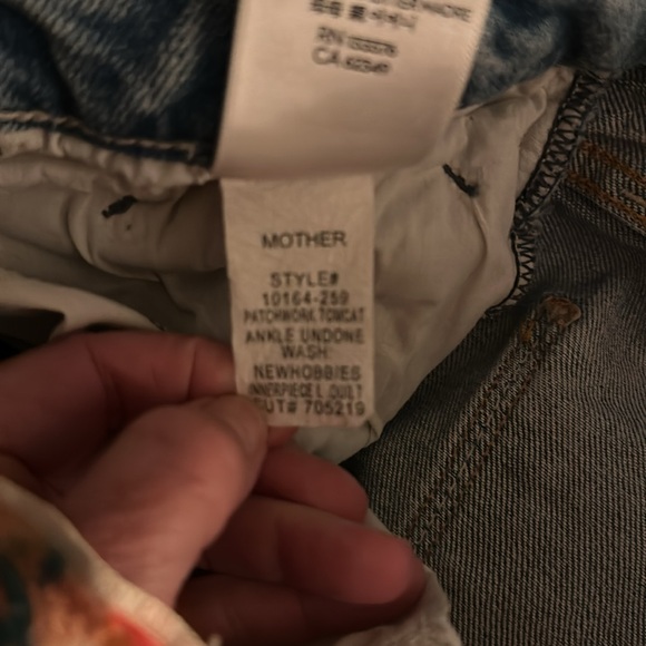 MOTHER The Patchwork Tomcat Ankle Raw Hem New Hobbies Blue 28 - Picture 16 of 16